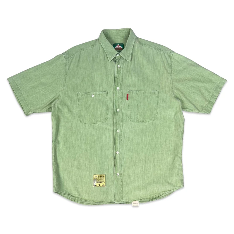 Vintage Y2K Invicta Italian Light Green Short Sleeve Cotton Shirt L
