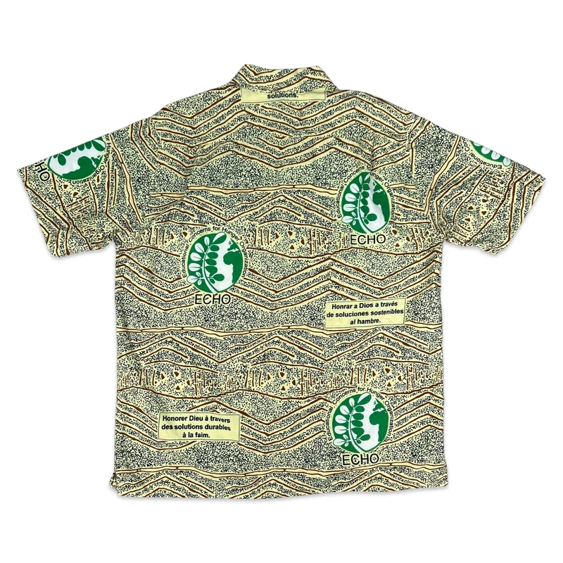 Vtg Beige Brown & Green Education Concerns for Hunger Organization Shirt L