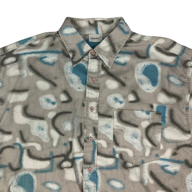 90s Y2K Grey & Blue Shirt L