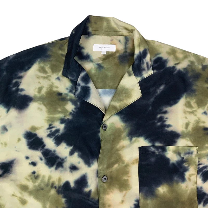 90s Green & Black Tye Dye Shirt Short Sleeve 2XL