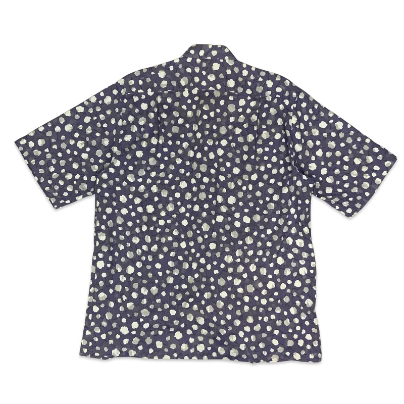 Vintage 90s Lilac & White Dot Short Sleeve Shirt M