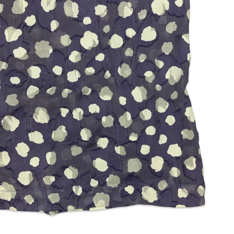 Vintage 90s Lilac & White Dot Short Sleeve Shirt M