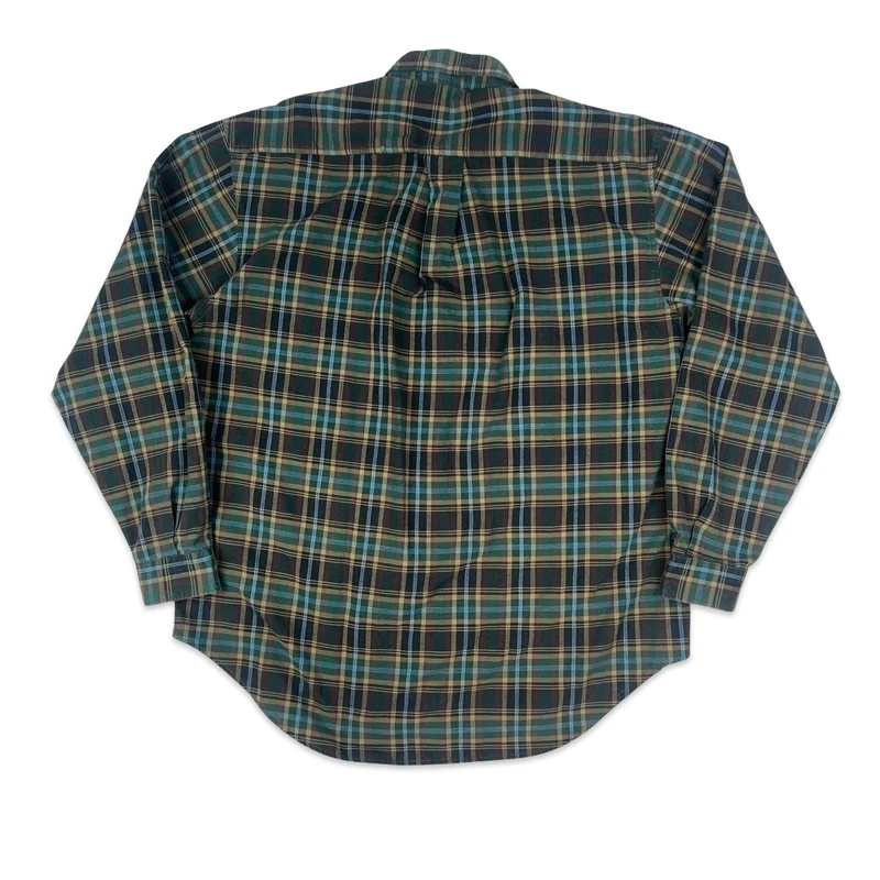 Vintage Ralph Lauren Green & Navy Plaid Shirt M L