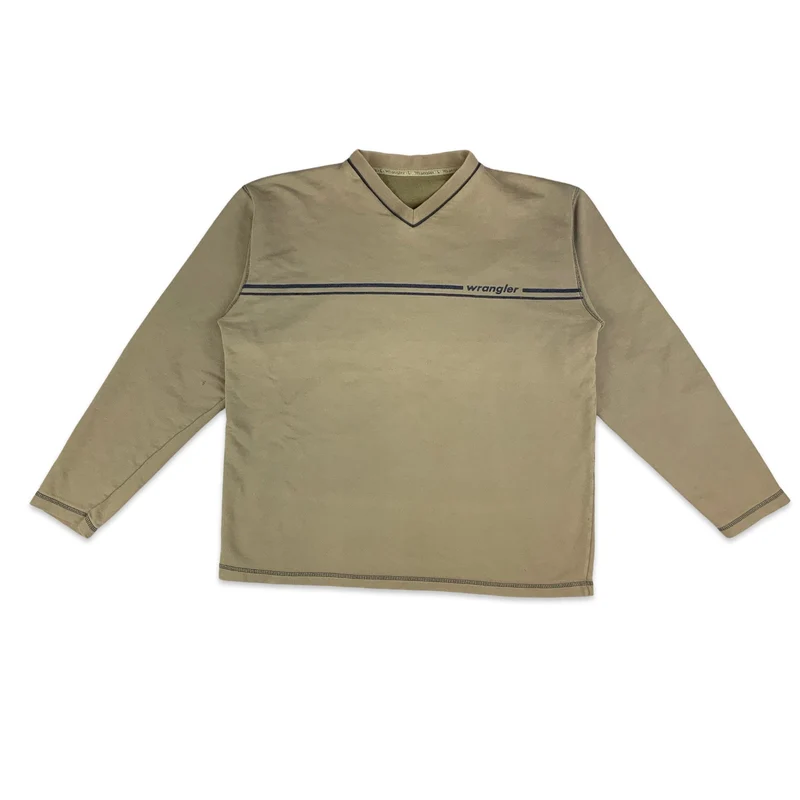 90s Y2K Brown & Navy Wrangler Jumper L