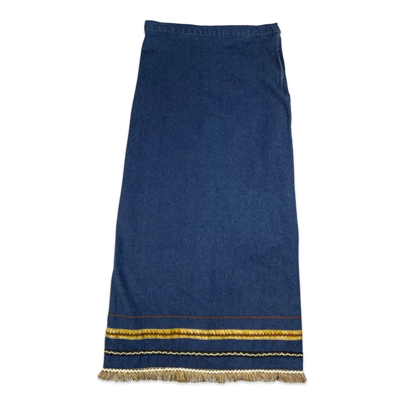 90s Dark Denim Maxi Skirt 8 10 S