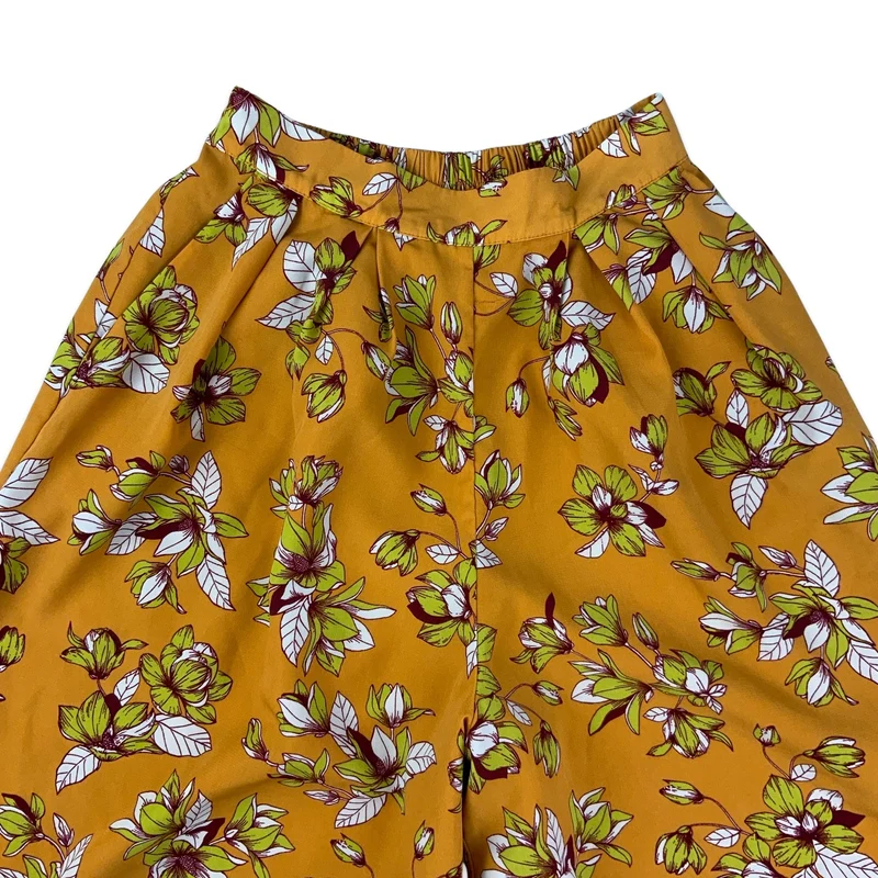 Vintage Orange Floral Culotte Trousers 6 8 10