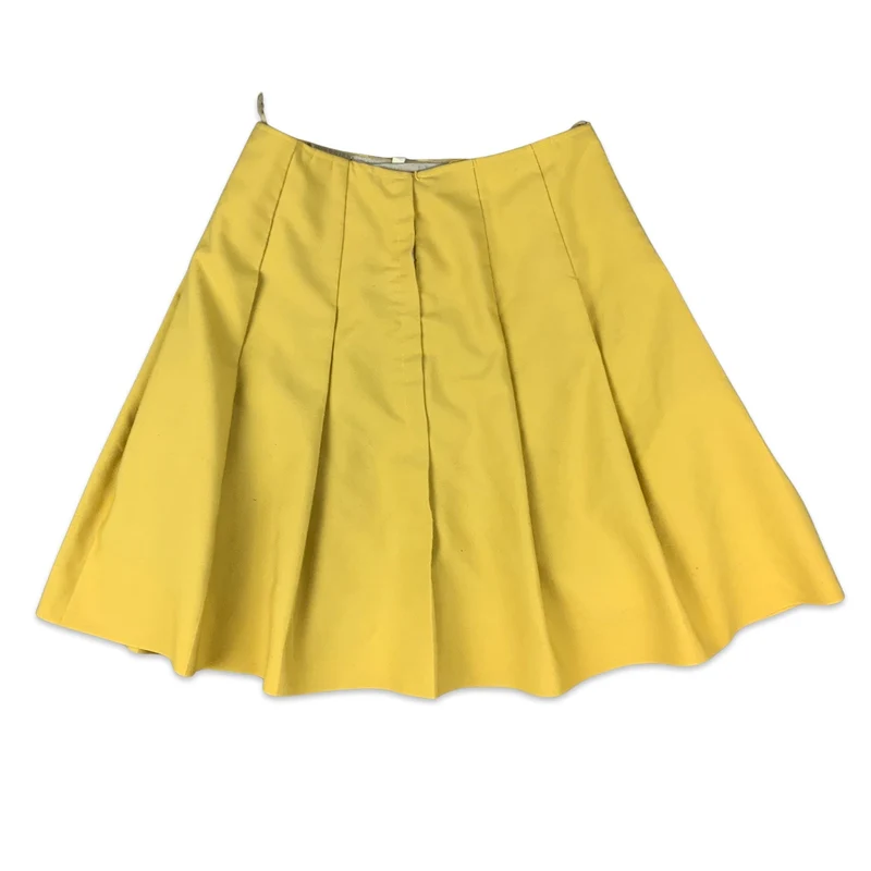 Vintage 60s Yellow Pleated Skirt 4 6