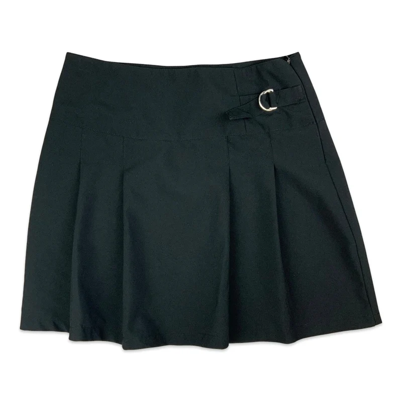 Y2K Black Pleated Mini Skirt 10 12 14