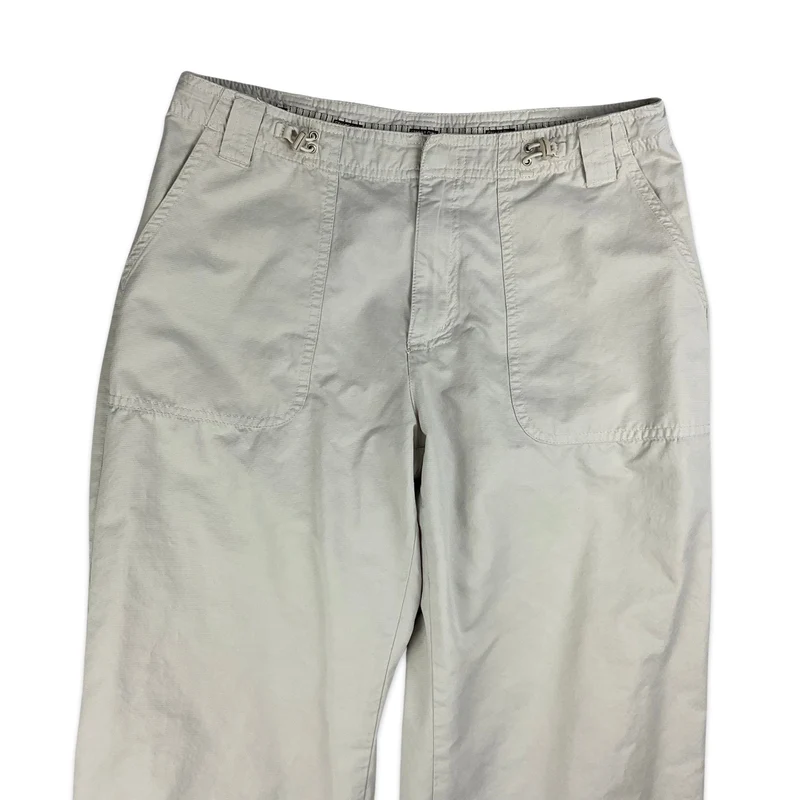90s Beige Petite Leg Cargo Trousers 12 14