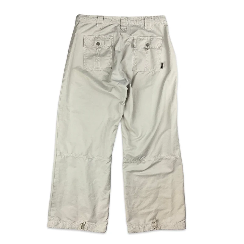 90s Beige Petite Leg Cargo Trousers 12 14