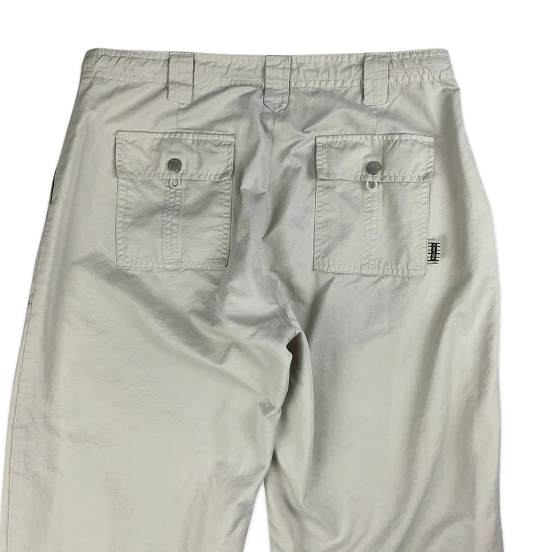 90s Beige Petite Leg Cargo Trousers 12 14