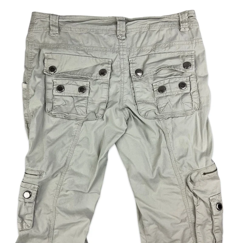 Y2K Beige Low Rise Cargo Trousers 10