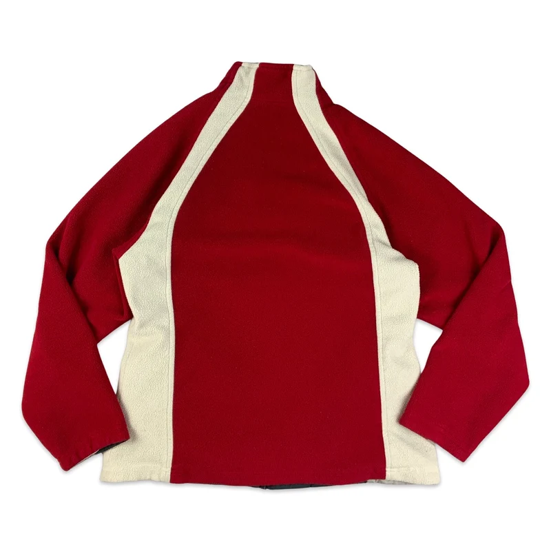 FILA Reversible Red & White Fleece Grey & White Windbreaker S M