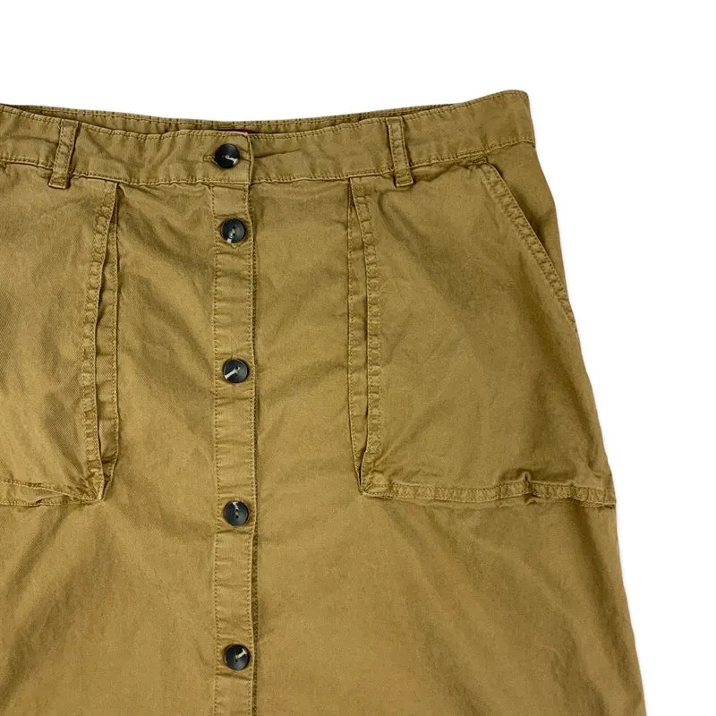 Brown Button-up Midi Skirt 12