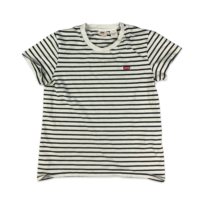 Levi's Black & White Striped Tee 6 8