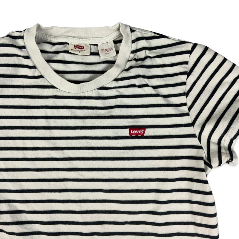 Levi's Black & White Striped Tee 6 8