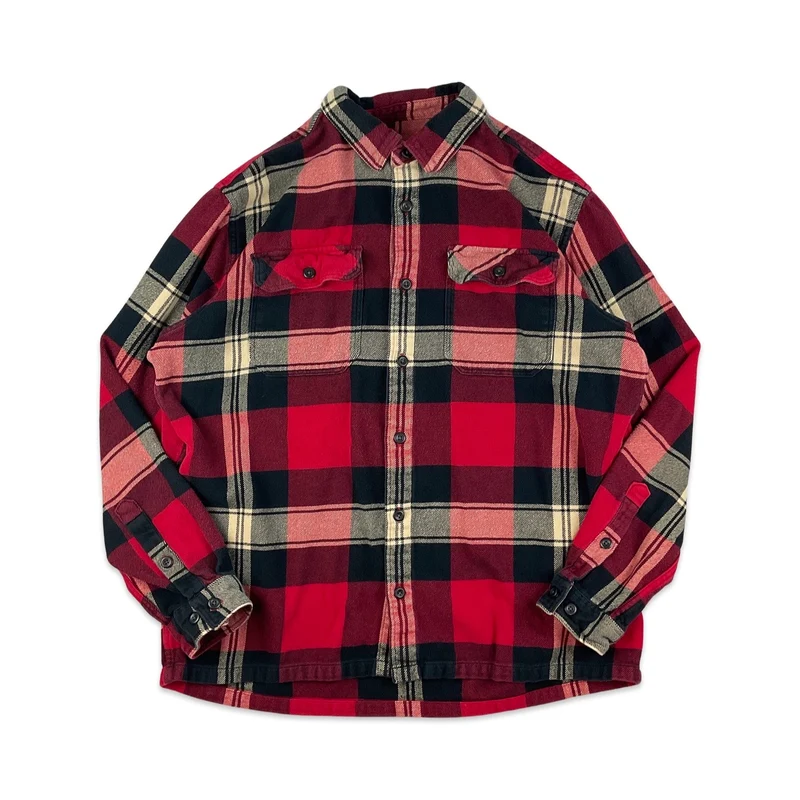 Patagonia Red & Black Plaid Flannel Shirt L XL