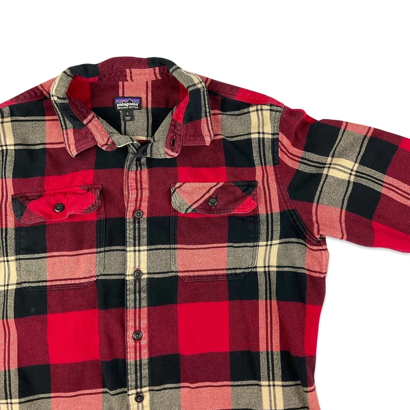 Patagonia Red & Black Plaid Flannel Shirt L XL