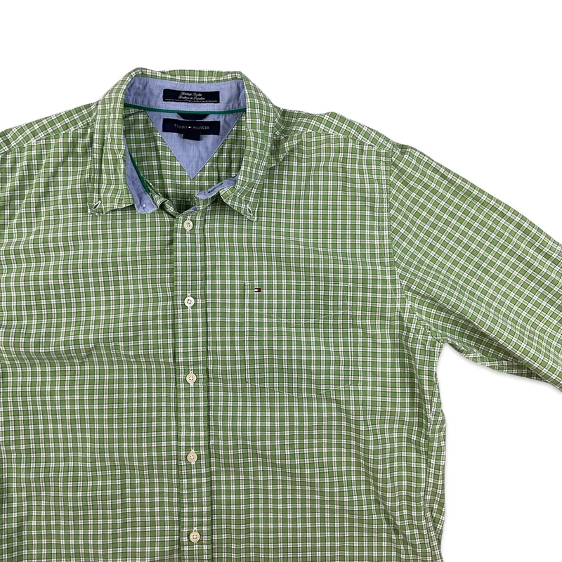 Tommy Hilfiger Green Check Shirt L XL