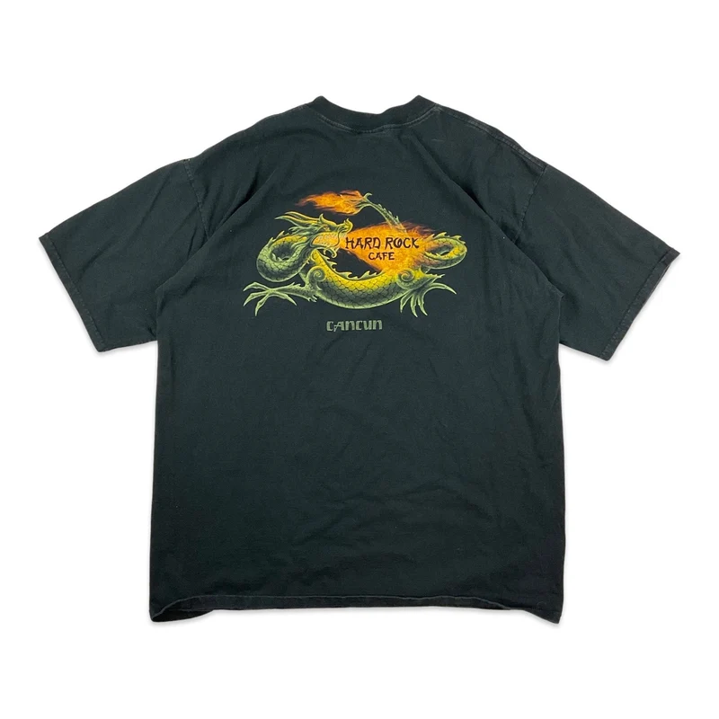 Vintage Hard Rock Café Cancun Black Graphic Tee T-Shirt L XL