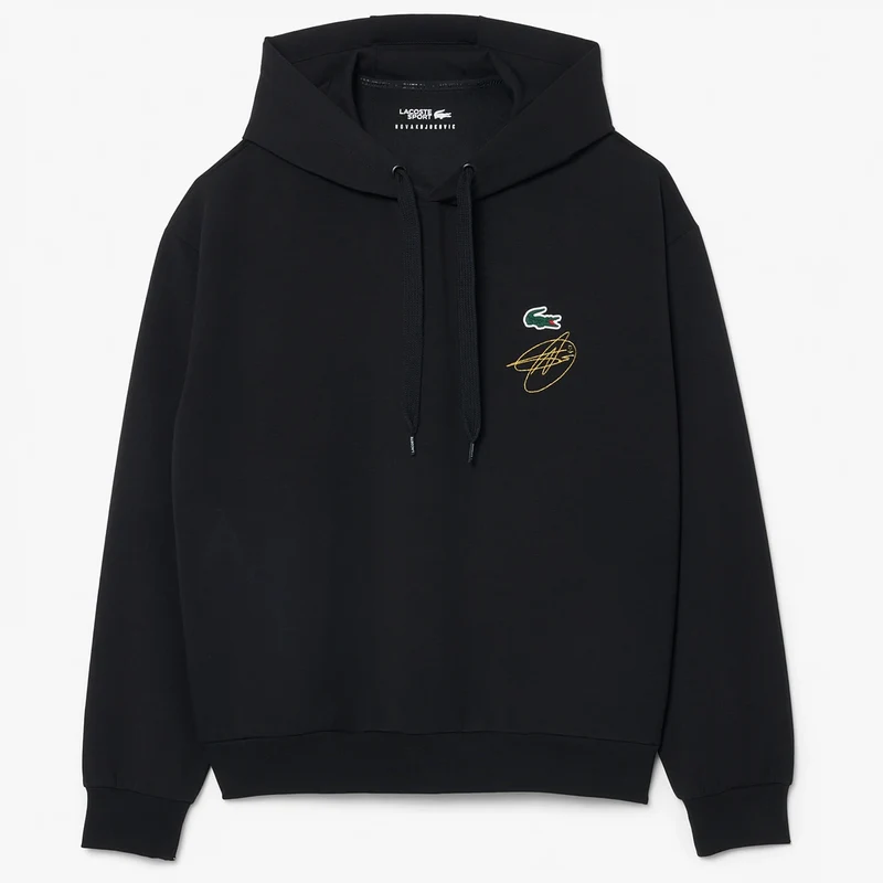 SWEAT A CAPUCHE LACOSTE DJOKOVIC ON COURT