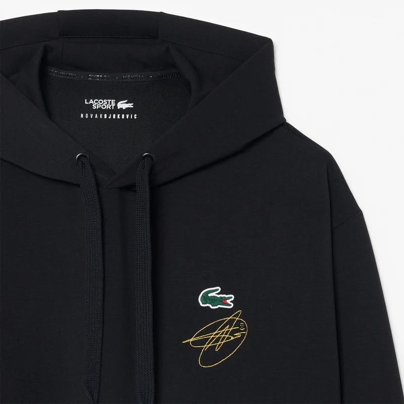 SWEAT A CAPUCHE LACOSTE DJOKOVIC ON COURT
