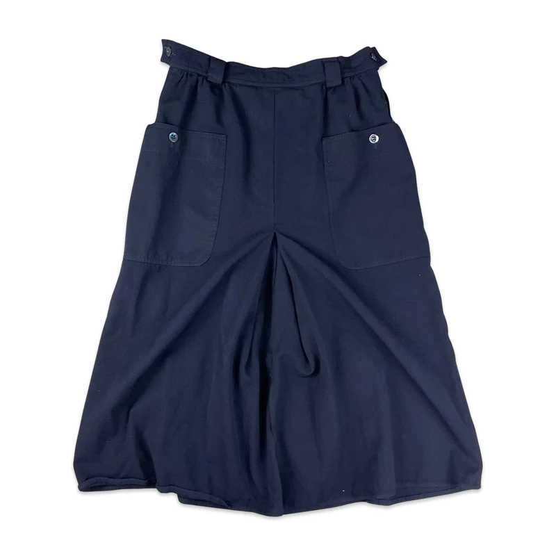 Vintage Max Mara Navy Midi Skirt 10