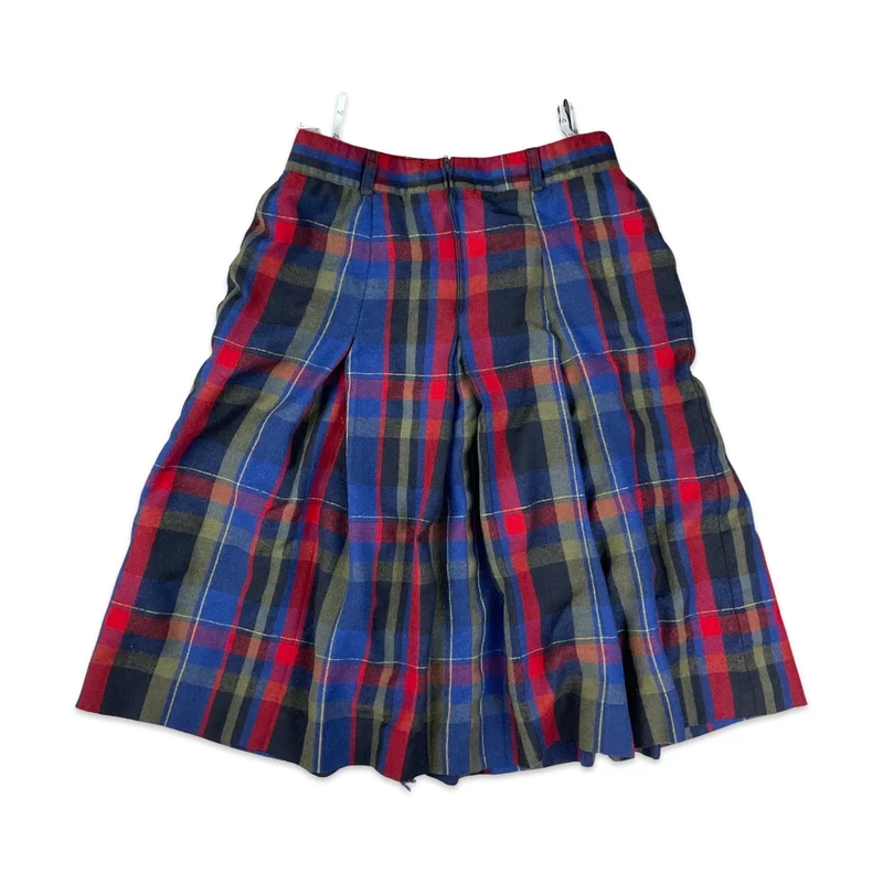 Vintage Red Navy & Green Tartan Kilt Skirt 10