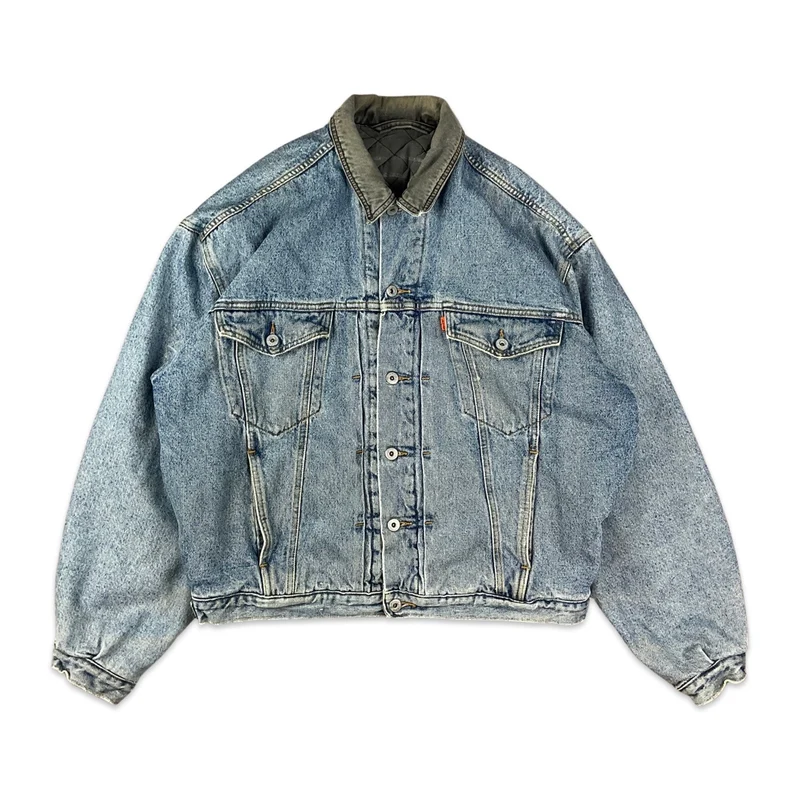 Vintage 1989 Levi's Blue Type 2 Quilted Denim Jacket XL XXL