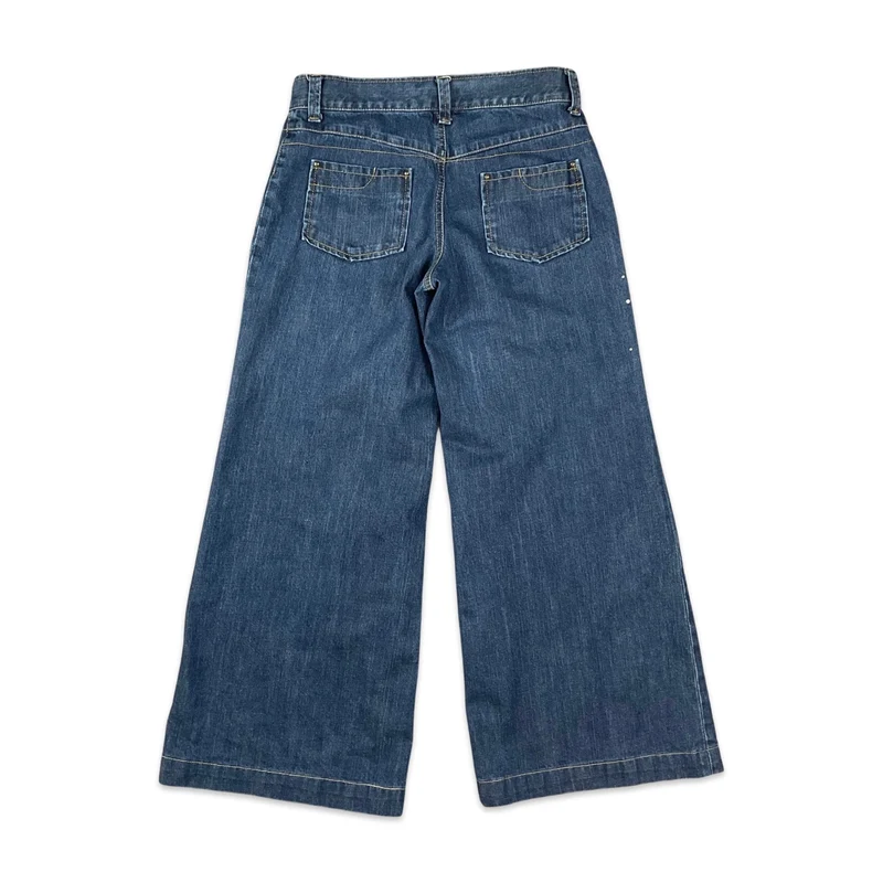 Y2K Japanese Blue Wide Leg Diamanté Jeans 12