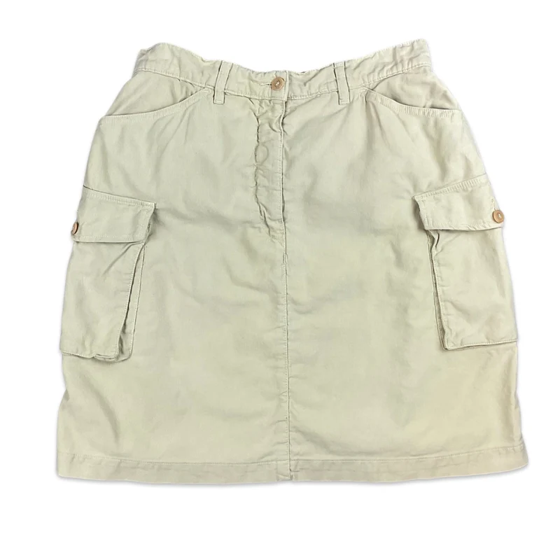 Vintage 90s High Waisted Cargo Midi Skirt 10