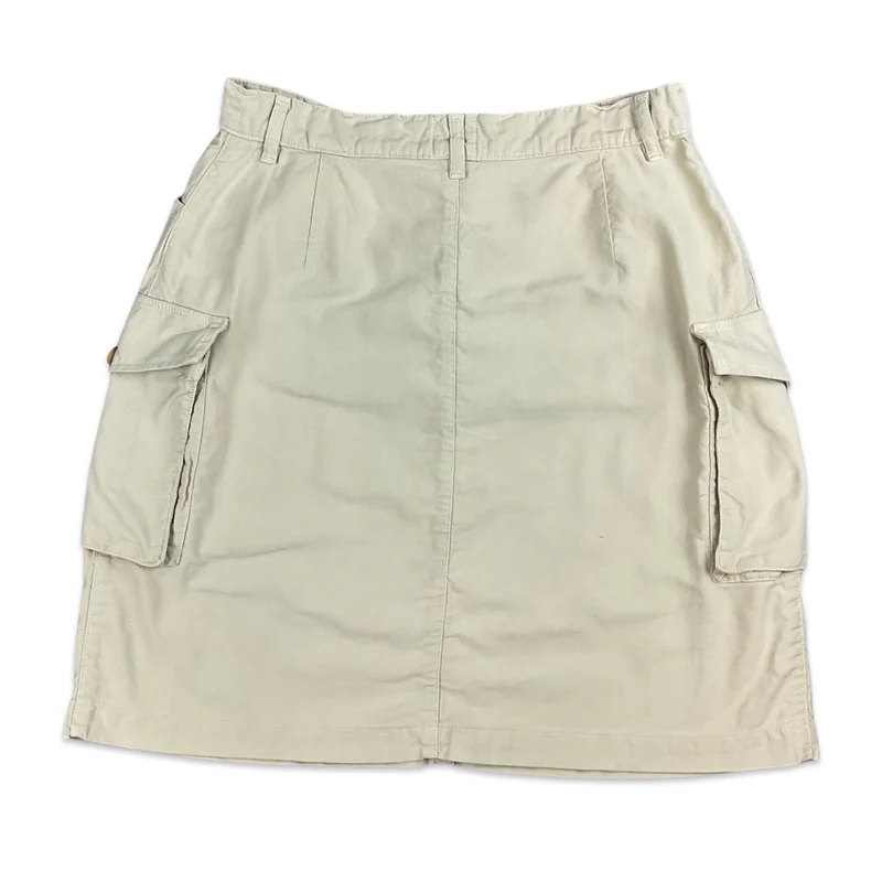 Vintage 90s High Waisted Cargo Midi Skirt 10