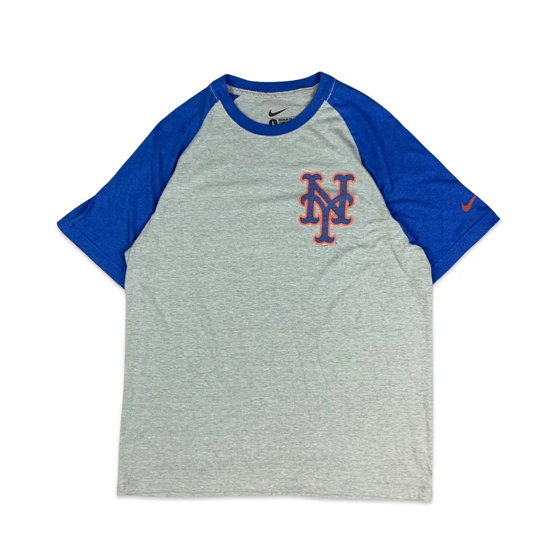 New York Mets Blue Grey Ringer Tee S M
