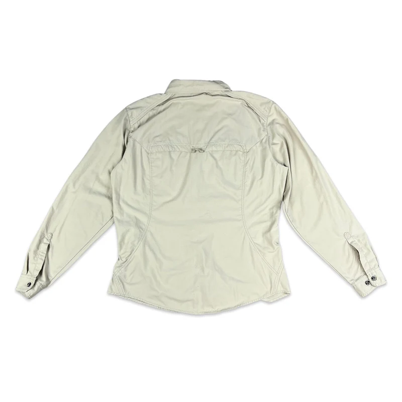 Jack Wolfskin Womens Beige Button-Up Long Sleeve Outdoor Hiking Shirt Large 16