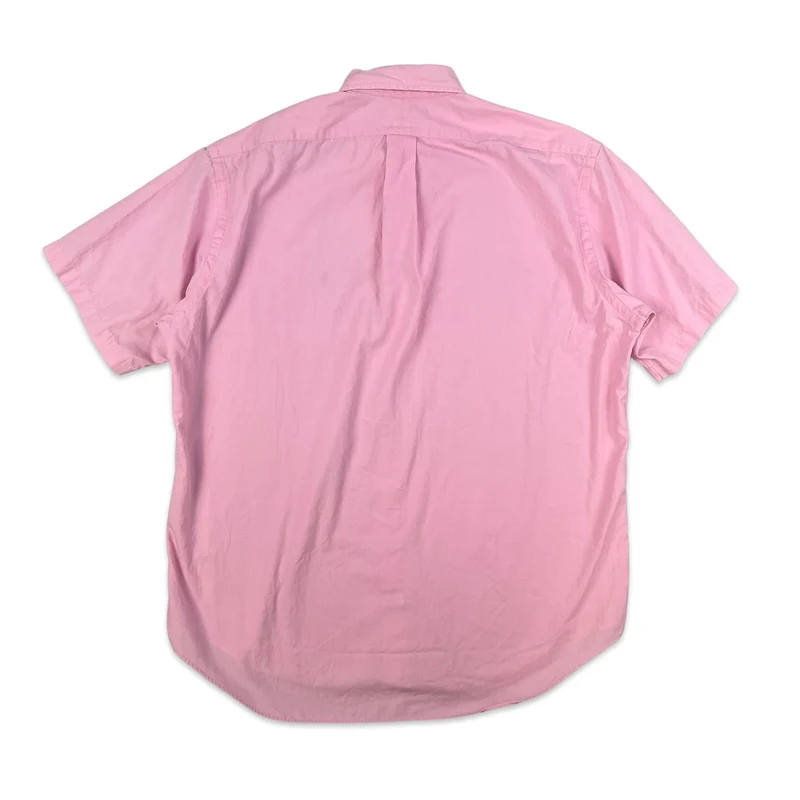Vintage 2000s Ralph Lauren Pink Button-Up Short Sleeve Casual Shirt XXL