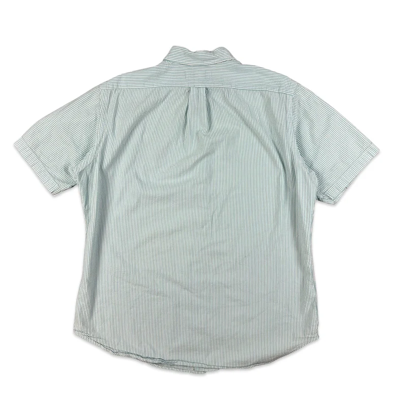 Vintage 2000s Ralph Lauren Blue White Pin Striped Button-Up Casual Shirt XL