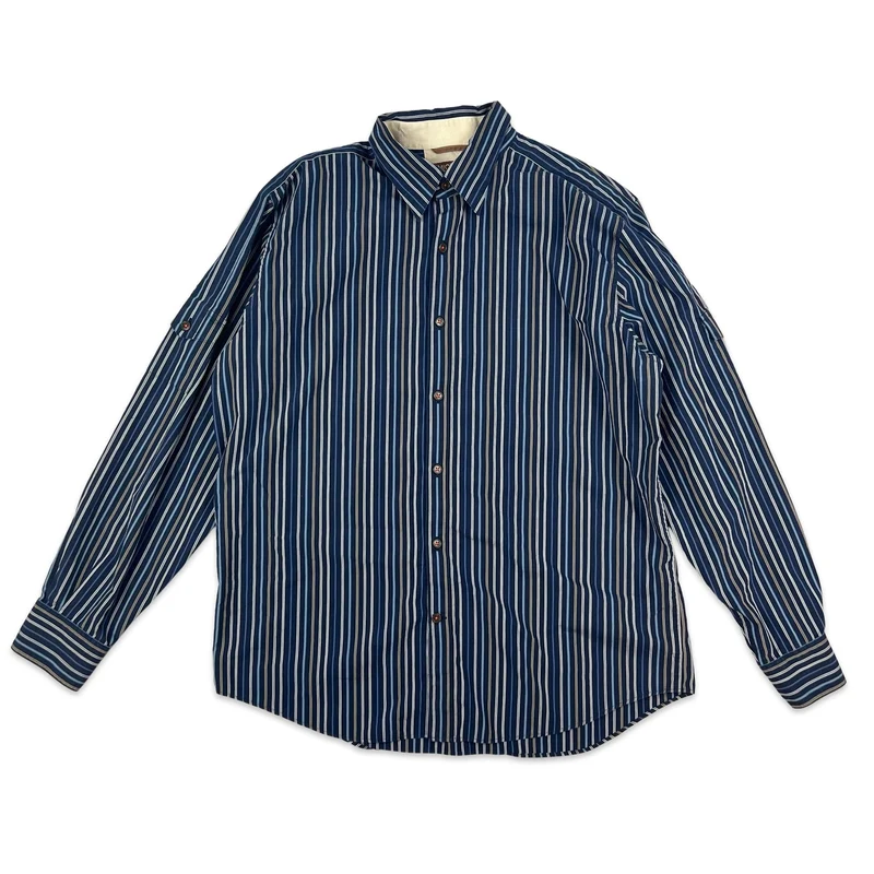 00s Vintage Michael Kors Stripe Shirt Navy Beige White L XL