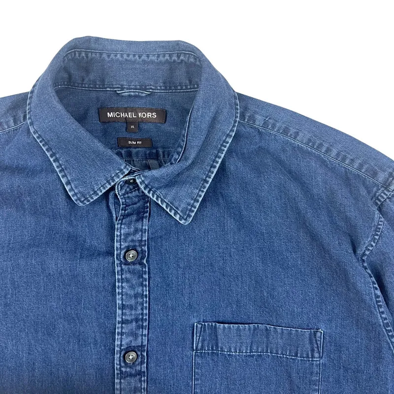 00s Vintage Michael Kors Denim Shirt Blue M L
