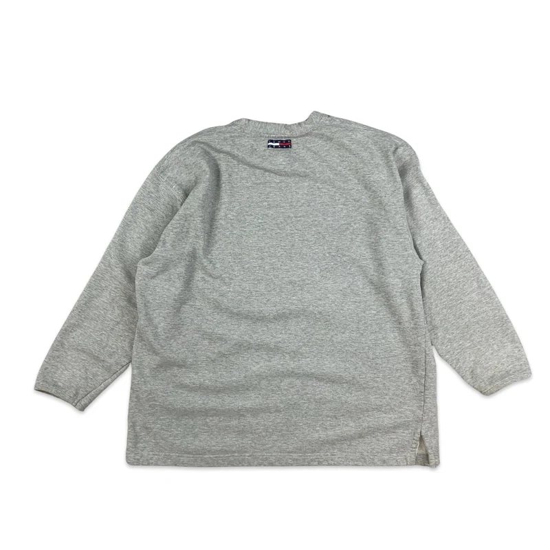 90s Vintage Grey Tommy Hilfiger Sweatshirt Navy Red Blue Graphic L XL 2XL
