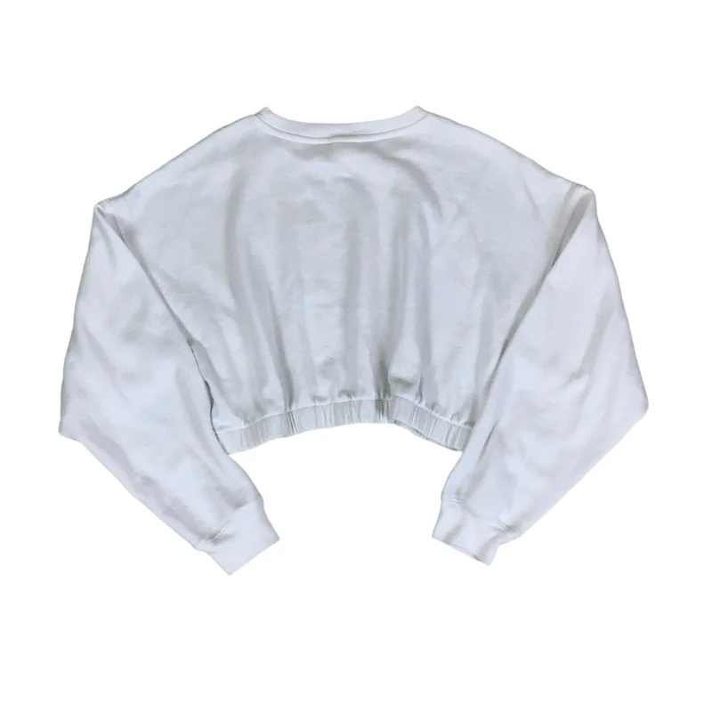 Vintage RETRO y2k 'Coca-Cola' Logo Crop White Graphic Sweatshirt S M