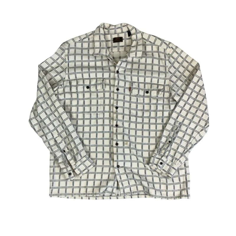 Vintage 90s Levi's Skateboarding Collection White Checked Long Sleeved Shirt L XL