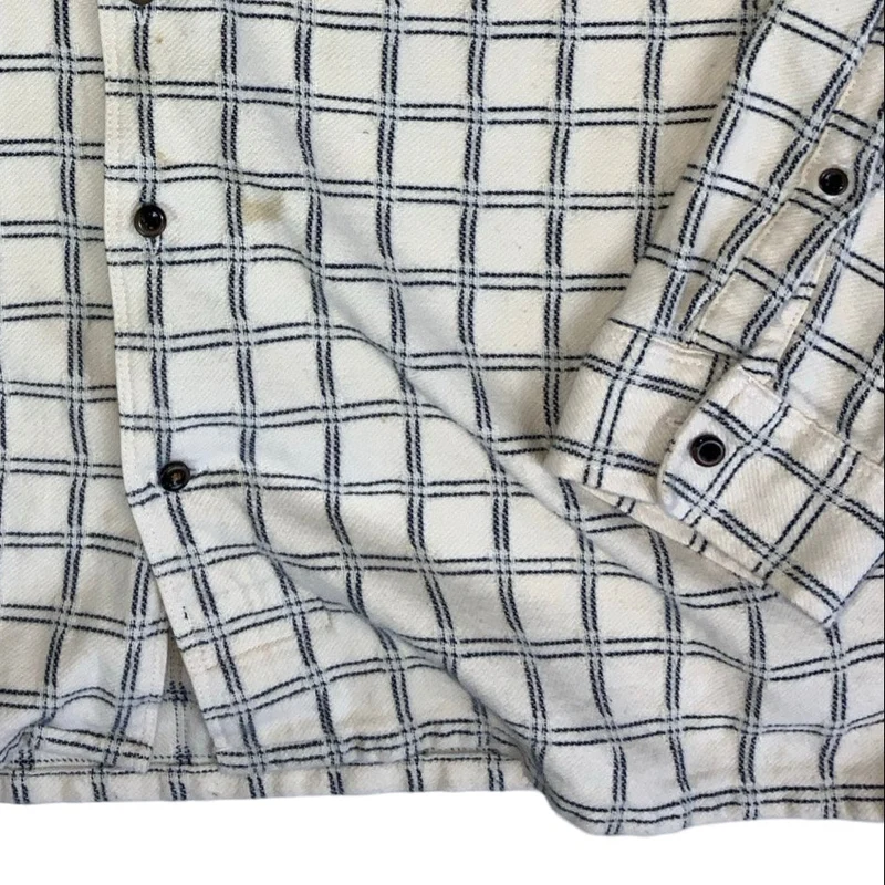 Vintage 90s Levi's Skateboarding Collection White Checked Long Sleeved Shirt L XL