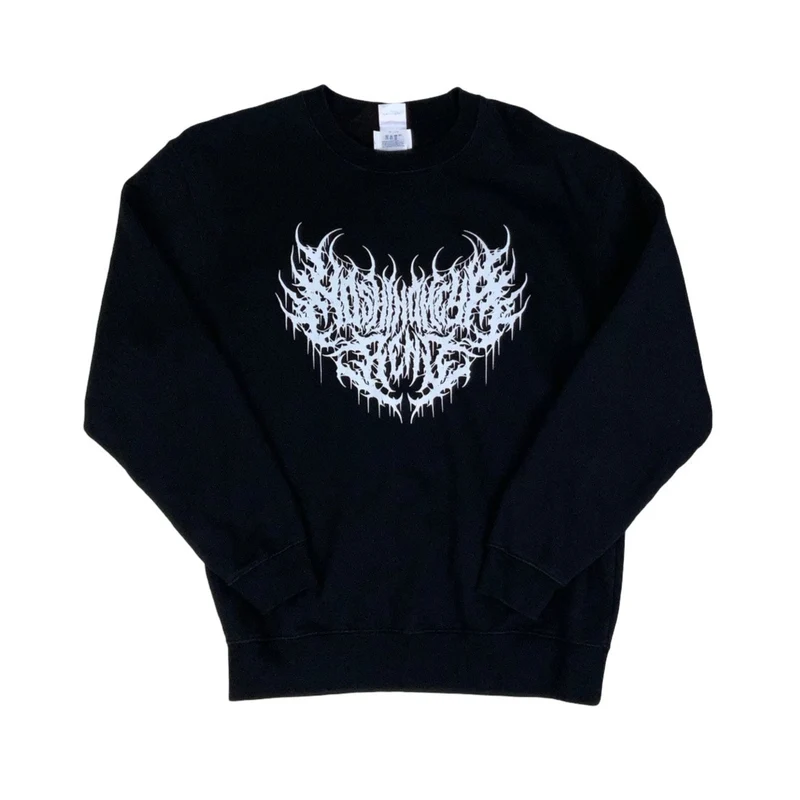 Vintage 90s Black Metal Moshing Graphic Sweatshirt S M