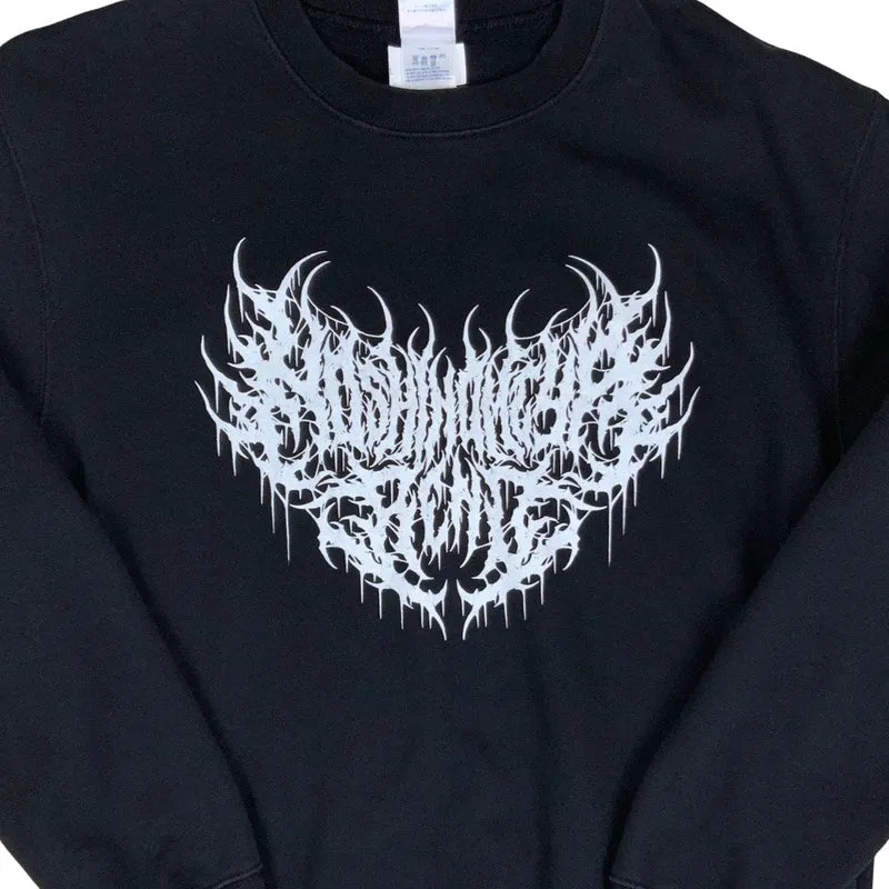 Vintage 90s Black Metal Moshing Graphic Sweatshirt S M