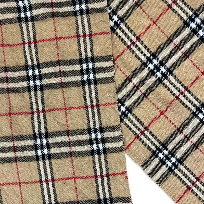 Vintage Plaid Knit Scarf Beige White Black Red