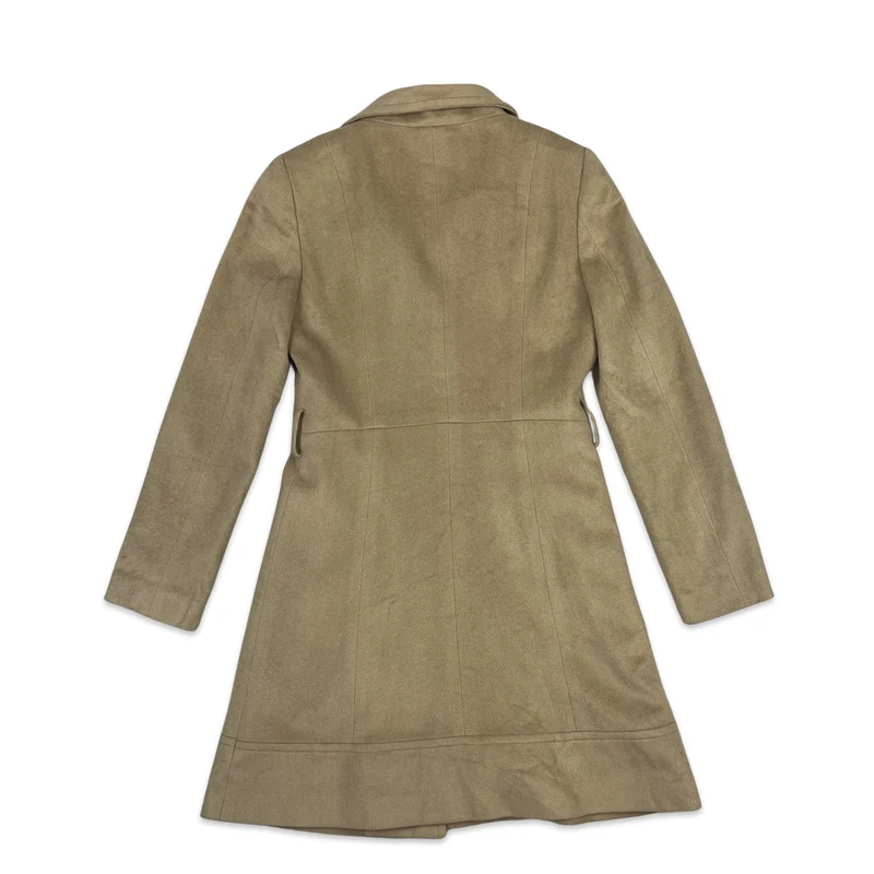 Vintage Womens Mimari Wool Midi Coat Beige Light Brown 8
