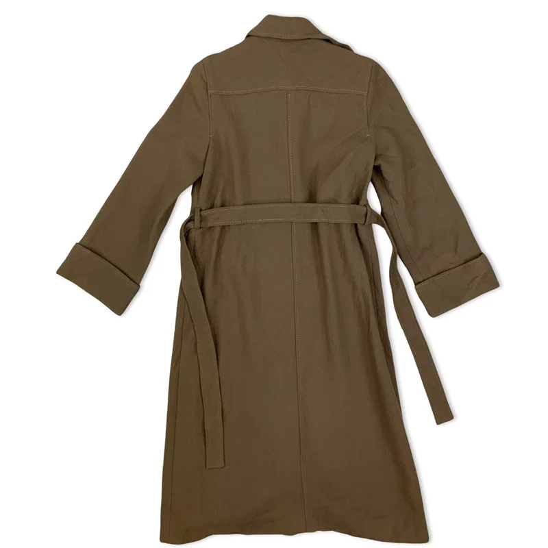 Vintage Brown Ladies Belted Trench Coat S 8