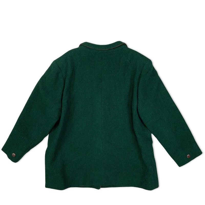 Vintage Womens 80s Green Bouclé Blazer 18