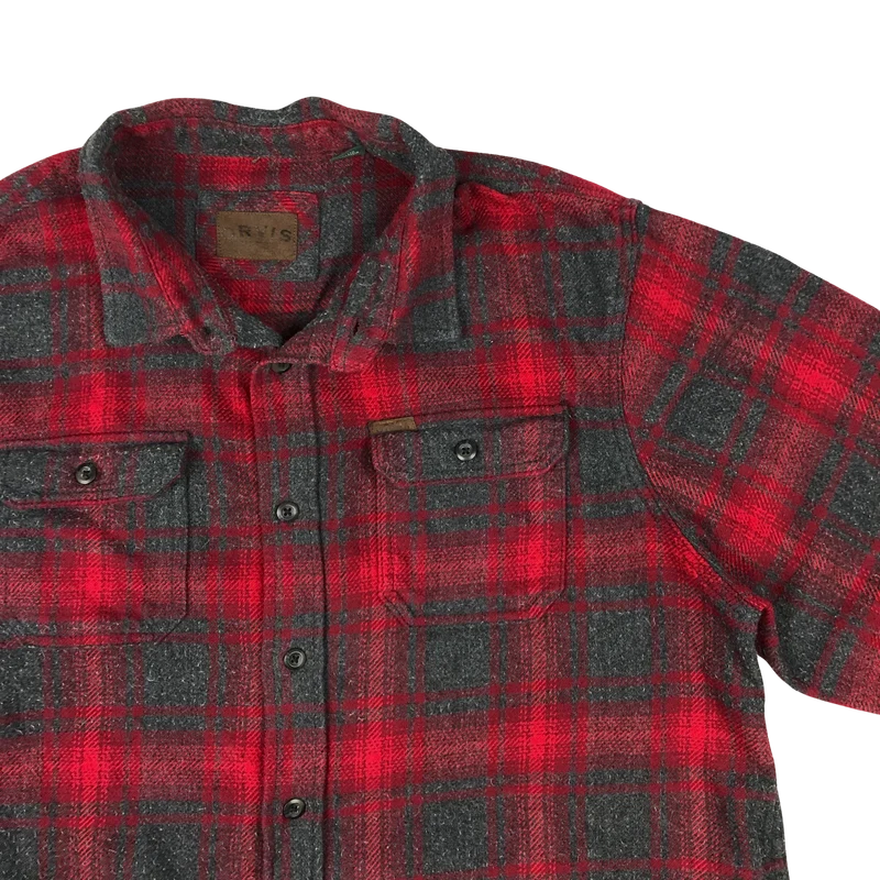 Vintage Orvis Red Plaid Flannel Shirt XL