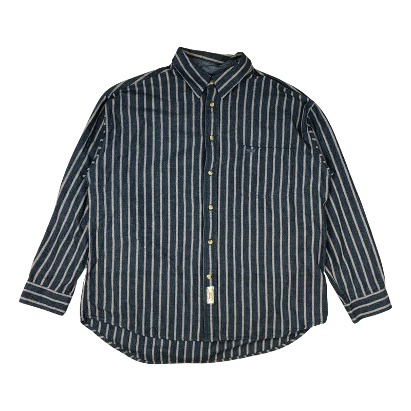 Vintage Wrangler Hero Striped Blue Flannel Shirt 3XL